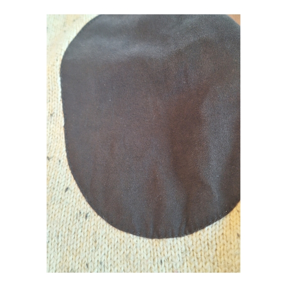 Chaps Tweed Mock Neck Popover Sweater Cotton Blend Elbow Patch Oatmeal Speck XL - Picture 8 of 15